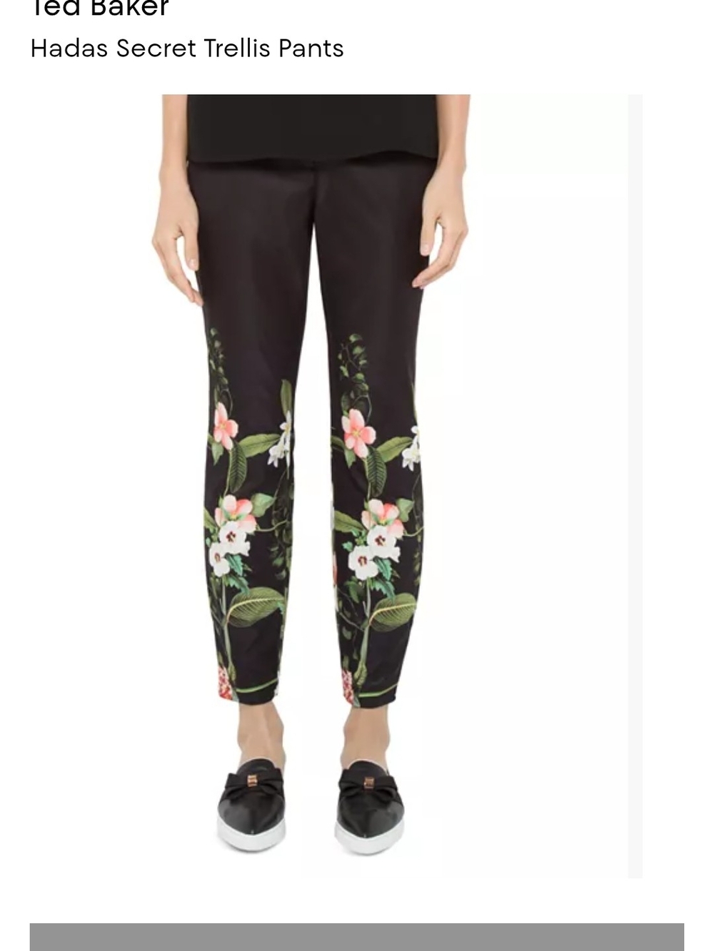 Ted Baker Black Floral-Trellis Ankle Pants
